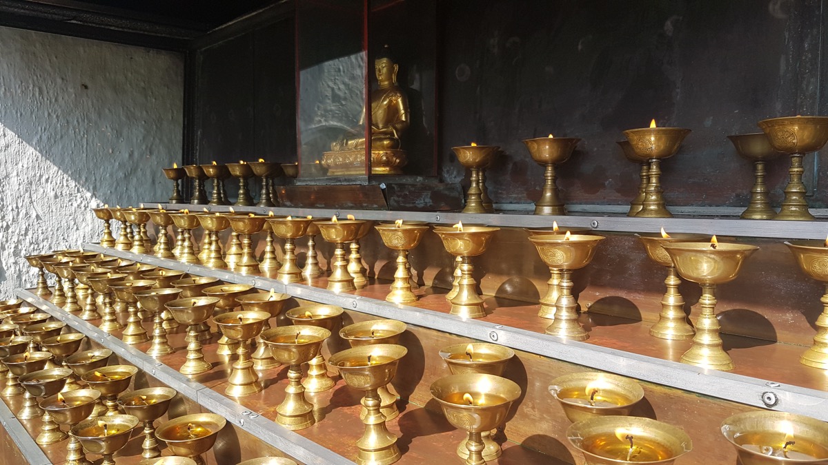 Butter Lamps and a Mountain
