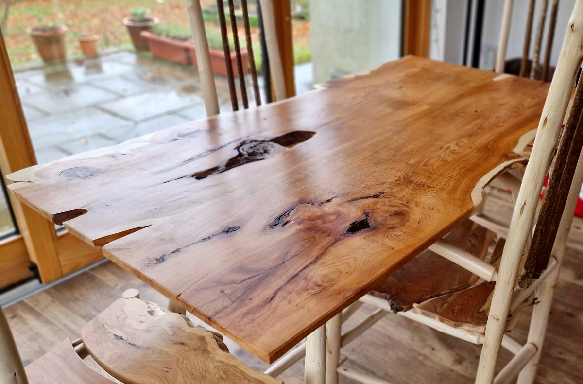 Greenwood Maple and Yew Dining Table - Jason Robards - Hedgerow Crafts