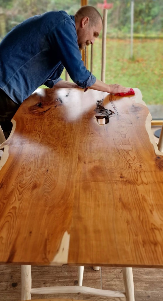 Greenwood Maple and Yew Dining Table - Jason Robards - Hedgerow Crafts